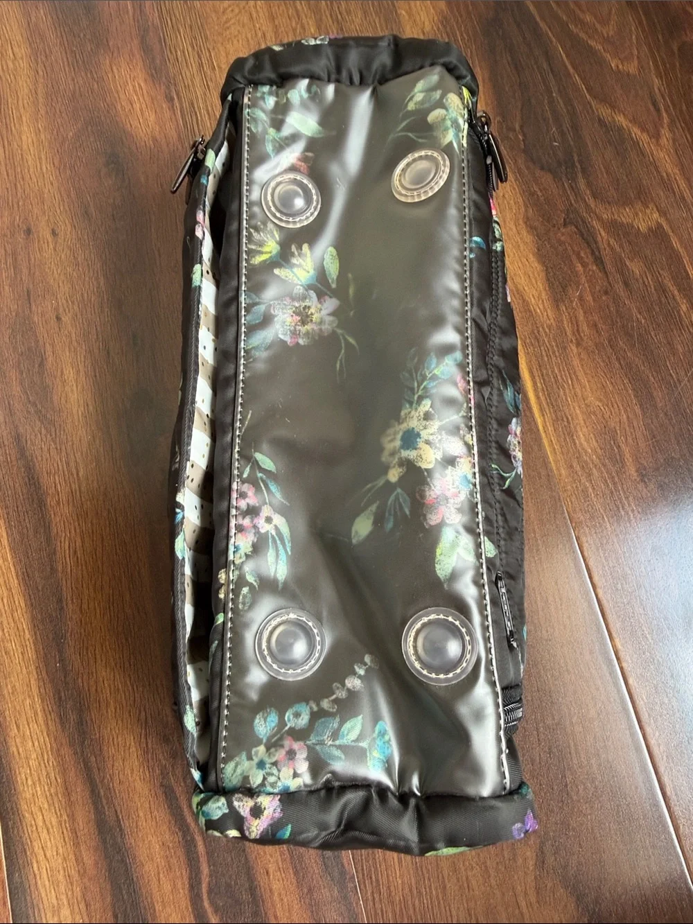 Lug Trolley Toiletries Zipper Bag Black Floral